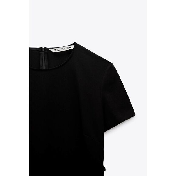 Black Cut Out Zara Dress New Small - Picture 8 of 10